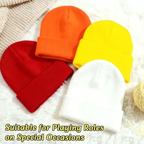 NPQQUAN Erkekler Kadınlar için 3'lü Paket Unisex Bere Şapkalar Kışlık Örme Bereler - 5