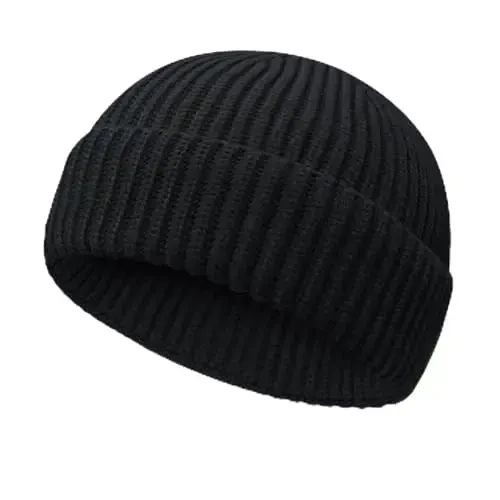 NPQQUAN Fisherman Beanies for Men Women Short Cuff Knit Beanie Winter Warm Hats Cap - NPQQUAN