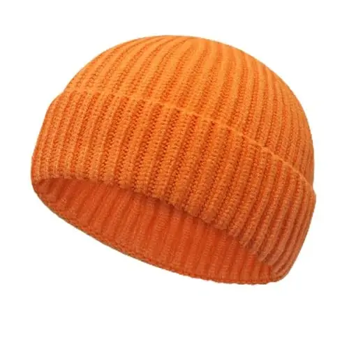 NPQQUAN Fisherman Beanies for Men Women Short Cuff Knit Beanie Winter Warm Hats Cap 
