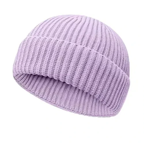 NPQQUAN Fisherman Beanies for Men Women Short Cuff Knit Beanie Winter Warm Hats Cap 