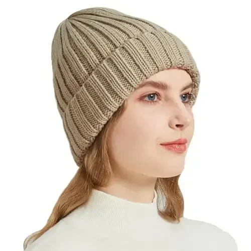 NPQQUAN Thick Warm Winter Hats for Women Knit Beanie Hat Skull Cap Beanies for Men Women - NPQQUAN