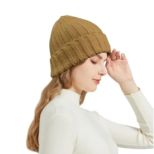 NPQQUAN Thick Warm Winter Hats for Women Knit Beanie Hat Skull Cap Beanies for Men Women - 1