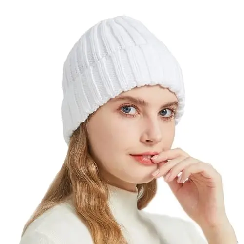 NPQQUAN Thick Warm Winter Hats for Women Knit Beanie Hat Skull Cap Beanies for Men Women - 1