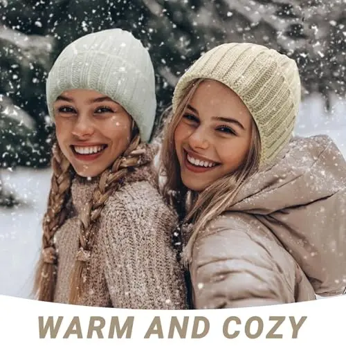 NPQQUAN Thick Warm Winter Hats for Women Knit Beanie Hat Skull Cap Beanies for Men Women - 4
