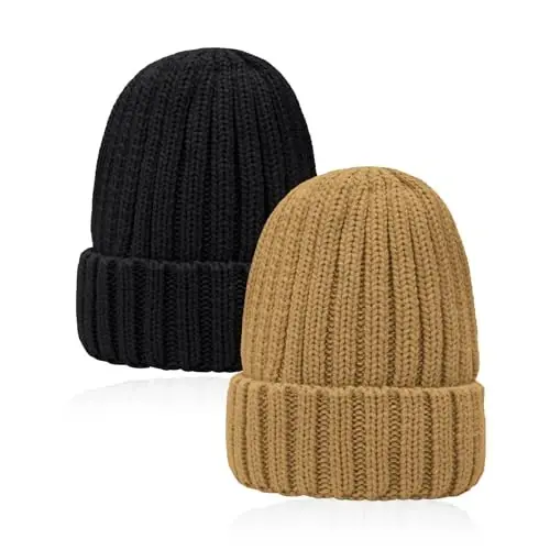 NPQQUAN Thick Warm Winter Hats for Women Knit Beanie Hat Skull Cap Beanies for Men Women - 7