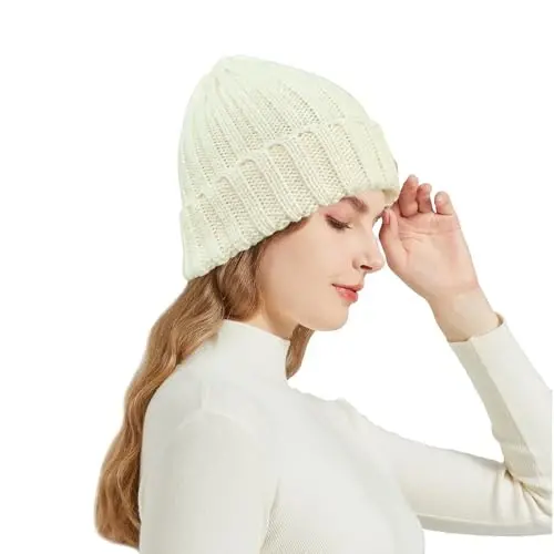 NPQQUAN Thick Warm Winter Hats for Women Knit Beanie Hat Skull Cap Beanies for Men Women - 1