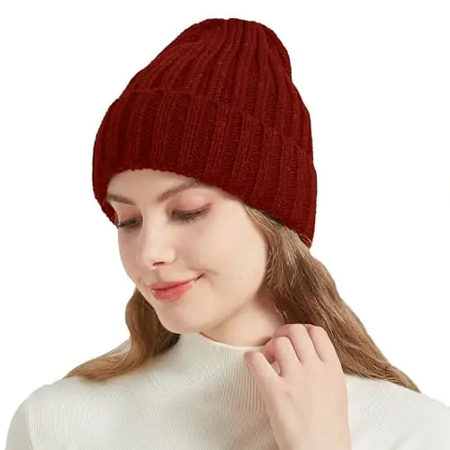NPQQUAN Thick Warm Winter Hats for Women Knit Beanie Hat Skull Cap Beanies for Men Women - 1