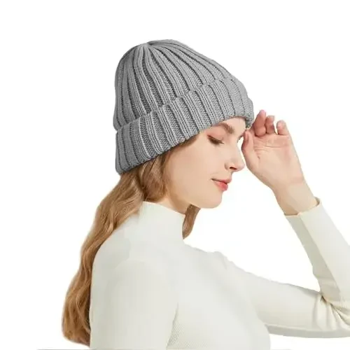 NPQQUAN Thick Warm Winter Hats for Women Knit Beanie Hat Skull Cap Beanies for Men Women - 1
