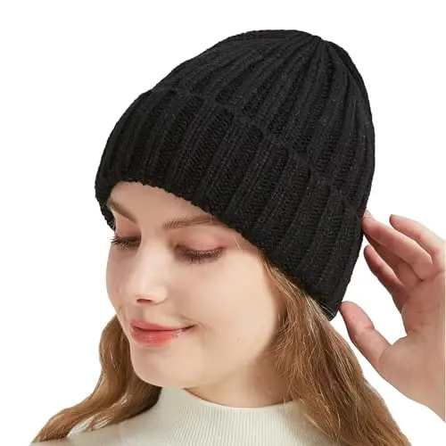 NPQQUAN Thick Warm Winter Hats for Women Knit Beanie Hat Skull Cap Beanies for Men Women - 1