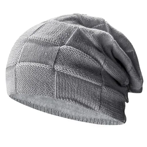 NPQQUAN Winter Hats for Men Women Beanie Thick Warm Hat Lined Knit Beanies - 1