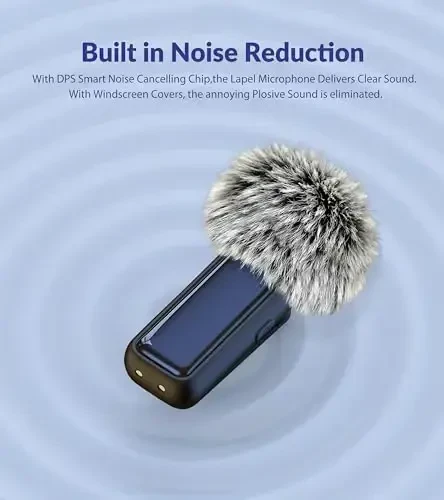 NPTCL 2 Pack iPhone 14/13/12 uchun simsiz lavalier mikrofon, 24 soatlik zaryadlash qutisi bilan Lightning Lav Mic Video yozish Vlog TikTok Instagram uchun - shovqinni kamaytirish 70 FT uzatish - 2