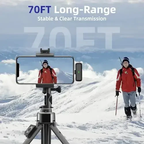 NPTCL 2 Pack iPhone 14/13/12 uchun simsiz lavalier mikrofon, 24 soatlik zaryadlash qutisi bilan Lightning Lav Mic Video yozish Vlog TikTok Instagram uchun - shovqinni kamaytirish 70 FT uzatish - 4