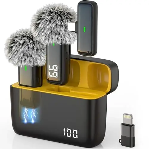 NPTCL Android uchun simsiz mikrofon Lav Mic USB C Lavalier mikrofon iPhone 15/16 iPad uchun C tipi lapel mic Video yozib olish Vlog TikTok Instagram - 24 soatlik zaryadlash qutisi Shovqinni kamaytirish - 5