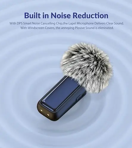 NPTCL 2 Pack Wireless Lavalier Microphone for iPhone 14/13/12 Lapel Mic Lightning Lav Mic with 24 H Charging Case for Video Recording Vlog TikTok Instagram - Noise Reduction 70 FT Transmission - 2