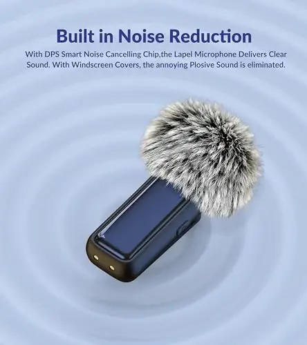 NPTCL Wireless Microphone for iPhone Android Lav Mic USB C Lavalier Microphone Type C Lapel Mic for iPhone 15/16 iPad Video Recording Vlog TikTok - 24H Charging Case Noise Reduction - 3