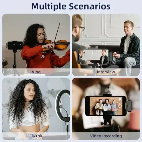 NPTCL Kompyuter noutbuki iPhone 16/15 Android telefon uchun simsiz USB mikrofon - Video yozish Vlog TikTok Podcast Live efir uchun 24 soatlik zaryadlovchi qutisi bilan shovqinni bekor qiluvchi Lapel Lavalier mikrofon (USB va USBC) - 6