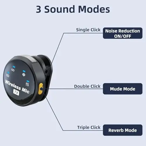 NPTCL Wireless Lavalier Mini Microphone for iPhone 17 16 15 - Noise Canceling USB C Phone Microphone for Android Video Recording Vlogging TikTok, Magnetic Lapel Mic with Charging Case - 3