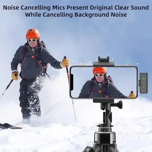 NPTCL Wireless Lavalier Mini Microphone for iPhone Video Recording | Noise Canceling Lapel Lav USB C Mic, LED Digital Charge Display, 35 Hour Charging Case for Vlog Youtube Tiktok Podcast - NPTCL (1)
