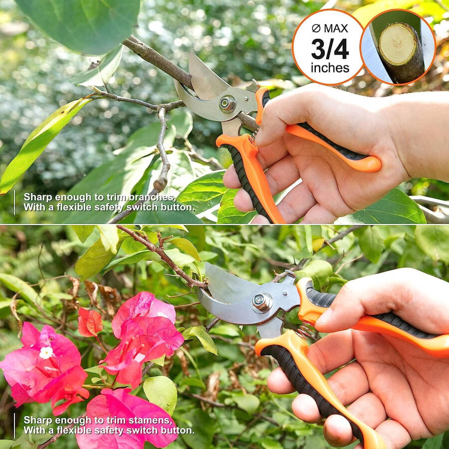 Nrnio Garden Tool Set, zanglamaydigan po'latdan yasalgan og'ir yuk ko'taradigan bog'dorchilik asboblari to'plami, sirpanmaydigan rezina tutqich, saqlash sumkasi, tashqi qo'l asboblari, ayollar va erkaklar uchun ideal bog'dorchilik asboblari to'plami sovg'alari - 4