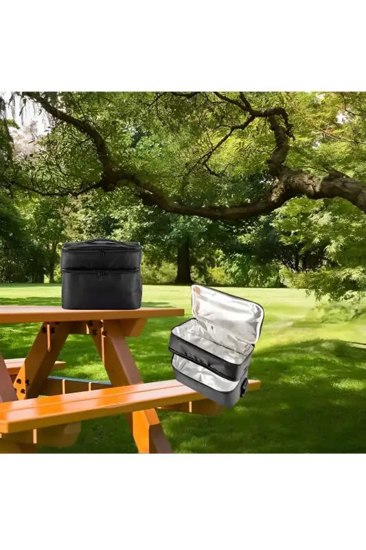 Ns 22 Lt Soğutucu Termos Kamp Piknik Sıcak Ve Soğuk Tutan Askılı Yalıtımlı Termal Çanta Buzluk-Siyah - 4