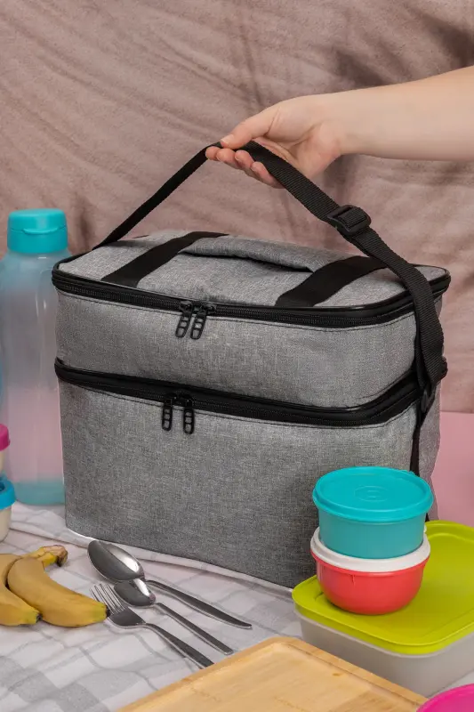 Ns 22 Lt Soğutucu Termos Kamp Piknik Sıcak Ve Soğuk Tutan Termal Yalıtımlı Outdoor Buzluk Çanta-Gri - 4