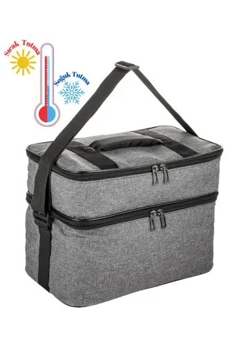 Ns 22 Lt Soğutucu Termos Kamp Piknik Sıcak Ve Soğuk Tutan Termal Yalıtımlı Outdoor Buzluk Çanta-Gri 