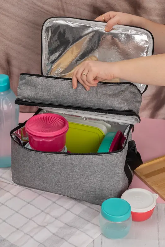 Ns 22 Lt Soğutucu Termos Kamp Piknik Sıcak Ve Soğuk Tutan Termal Yalıtımlı Outdoor Buzluk Çanta-Gri - 5