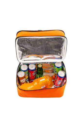 Ns 22 Lt Soğutucu Termos Kamp Piknik Sıcak Ve Soğuk Tutan Termal Yalıtımlı Outdoor Buzluk Çanta-Turuncu - 5