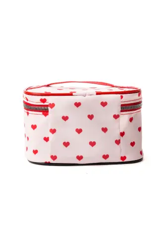 Ns Captain Travel Makeup Organizer Makeup Bag, Multifunctional Cosmetic Bag Heart Pattern-Red Heart - 4