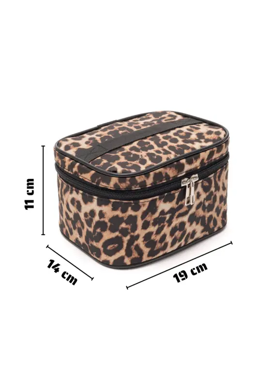 Ns Captain Travel Makeup Organizer Makeup Bag, Multifunctional Cosmetic Bag Leopard-Leopard Pattern - NS RELIABLE