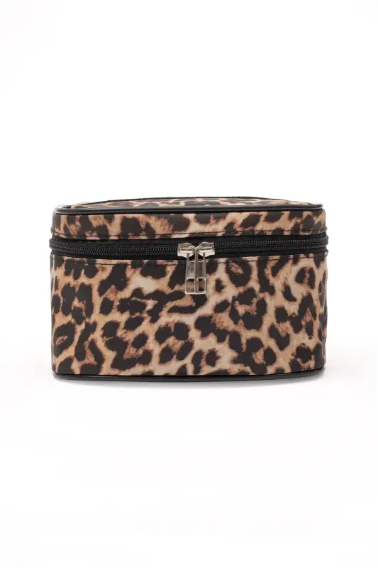 Ns Captain Travel Makeup Organizer Makeup Bag, Multifunctional Cosmetic Bag Leopard-Leopard Pattern - 3
