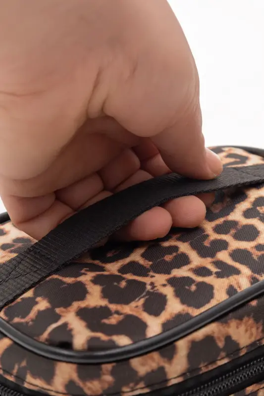 Ns Captain Travel Makeup Organizer Makeup Bag, Multifunctional Cosmetic Bag Leopard-Leopard Pattern - 5