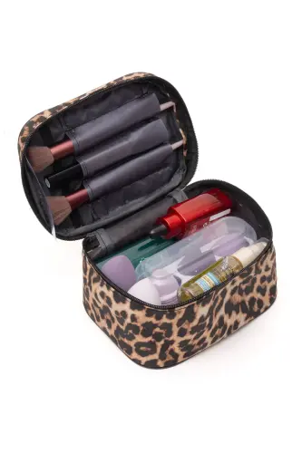 Ns Captain Travel Makeup Organizer Makeup Bag, Multifunctional Cosmetic Bag Leopard-Leopard Pattern - 6