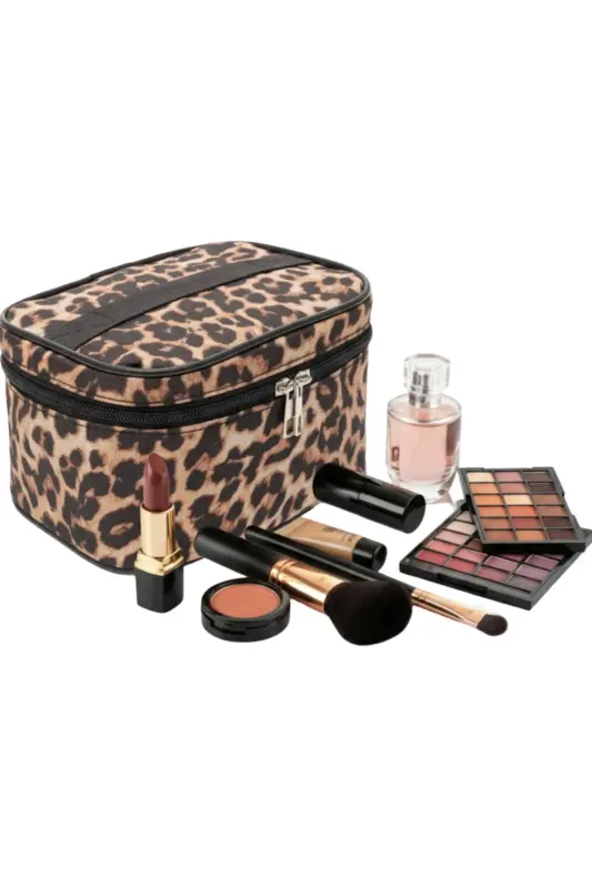 Ns Captain Travel Makeup Organizer Makeup Bag, Multifunctional Cosmetic Bag Leopard-Leopard Pattern - 8