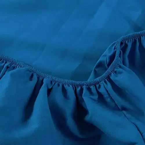 NTBAY 3-Piece Microfiber Toddler Sheet Set, Solid Crib Fitted Sheet Flat Sheet and Envelope Pillowcase, Baby Bedding Sheet & Pillowcase Sets, Royal Blue - 5