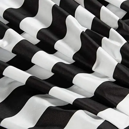 NTBAY Toddler Sheet Set - 3-Piece Microfiber Crib Sheet Set - Flat Sheet, Fitted Sheet, Pillowcase - Solid Toddler Bedding, Black and White Stripe - 4