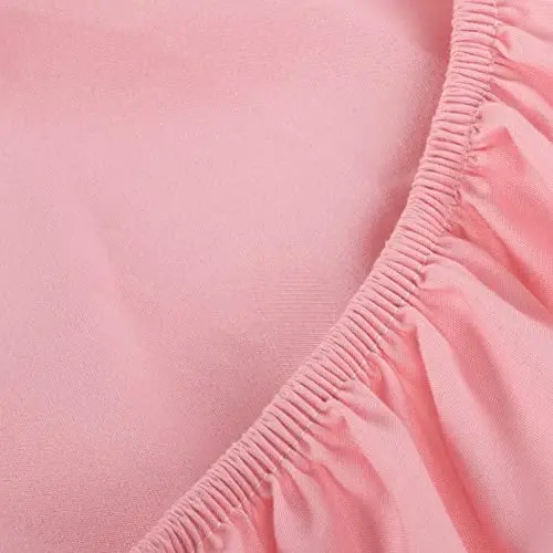 NTBAY Toddler Sheet Set, Ultra Soft Microfiber Crib Bedding, 3-Piece Machine Washable Sheets & Pillowcase, Pink - 4