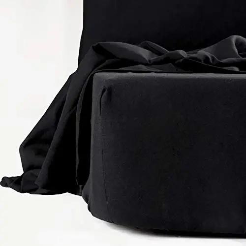 NTBAY Toddler Sheet Set - 3-Piece Microfiber Crib Sheet Set - Flat Sheet, Fitted Sheet, Pillowcase - Solid Toddler Bedding, Black - 3