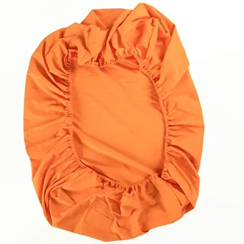 NTBAY Toddler Sheet Set - 3-Piece Microfiber Crib Sheet Set - Flat Sheet, Fitted Sheet, Pillowcase - Solid Toddler Bedding, Orange - 3