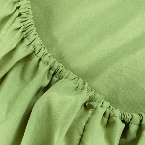 NTBAY Toddler Sheet Set, 3 dona Ultra Yumshoq Mikrofiber Yostiq Jildi, Karavot va Go'dak Karavoti uchun Yostiq Jildi, Mashinada Yuvish Mumkin - Fitted Sheet, Tekis Yostiq Jildi va Yostiq Jildini o'z ichiga oladi, Yashil - 6