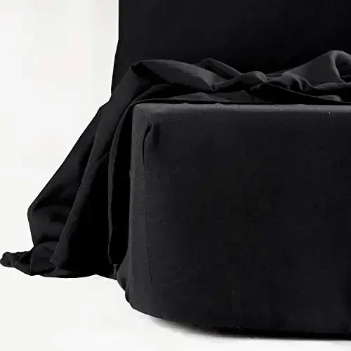 NTBAY Toddler Sheet Set, 3-Piece Ultra Soft Microfiber Bedding Set for Crib and Toddler Bed, Machine Washable - Includes Fitted Sheet, Flat Sheet, and Pillowcase, Black - 3