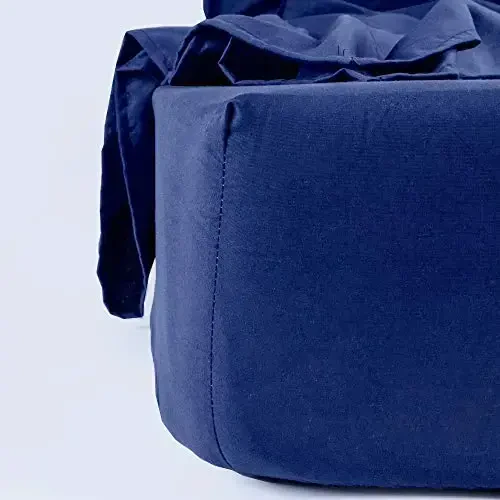 NTBAY Toddler Sheet Set, 3-Piece Ultra Soft Microfiber Bedding Set for Crib and Toddler Bed, Machine Washable - Includes Fitted Sheet, Flat Sheet, and Pillowcase, Navy Blue - 3