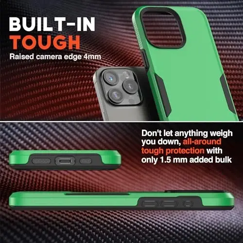 NTG 【Новый дизайн 2023 года для iPhone 15, сверхпрочный тонкий противоударный [двухслойная структура] [защита военного класса] чехол для телефона iPhone 15 (6,1 дюйма), черный - 3