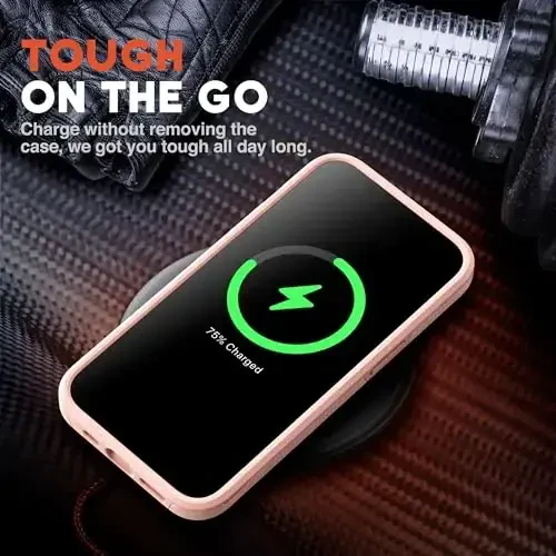 NTG【2023 iPhone 15 Pro Max uchun yangi dizayn, kuchli zarbga chidamli [2 qatlamli tuzilish][Harbiy darajadagi himoya] iPhone 15 Pro Max (6.7 dyuym) uchun telefon qutisi, olcha sharbati pushti - 5