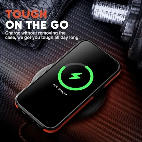 NTG【2023 iPhone 15 Pro Max uchun yangi dizayn, og‘ir yuk ko‘taradigan ingichka zarbga chidamli [2 qatlamli tuzilma][Harbiy darajadagi himoya] iPhone 15 Pro Max (6,7 dyuym) uchun telefon qutisi, to‘q sariq - 5