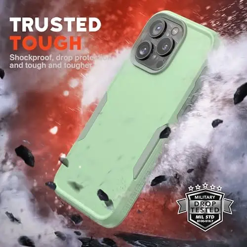 NTG【2023 iPhone 15 Pro Max uchun yangi dizayndagi g‘ilof, og‘ir yuk ko‘taruvchi nozik zarbga chidamli [2 qatlamli tuzilma][harbiy darajadagi himoya] iPhone 15 Pro Max (6,7 dyuym) uchun telefon g‘ilofi, yashil - 2