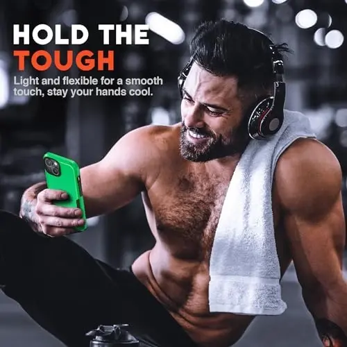 NTG【2023 iPhone 15 uchun yangi dizayn, o‘ta bardoshli ingichka zarbga chidamli [2 qatlamli tuzilma][Harbiy darajadagi himoya] iPhone 15 (6,1 dyuym) uchun telefon qutisi, o‘rmon yashili - 4