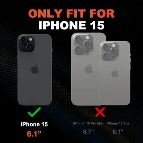 NTG【2023 New Designed for iPhone 15 Case, Heavy-Duty Tough Slim Shockproof [2 Layer Structure][Military Grade Protection] Phone Case for iPhone 15 (6.1 Inch), Black - 6