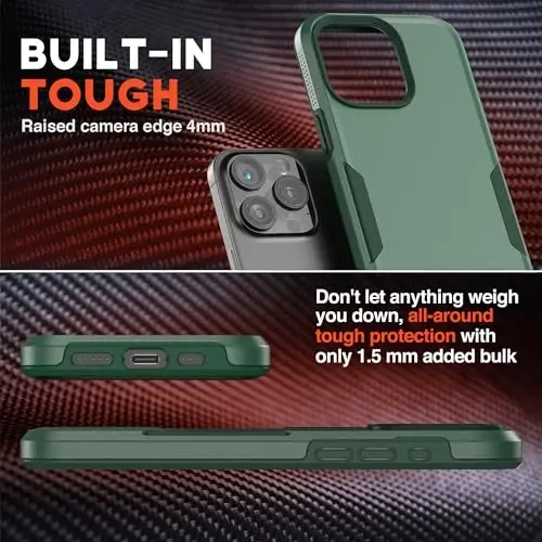 NTG【2023 New Designed for iPhone 15 Pro Max Case, Heavy-Duty Tough Slim Shockproof [2 Layer Structure][Military Grade Protection] Phone Case for iPhone 15 Pro Max(6.7 Inch), Midnight Green - 3
