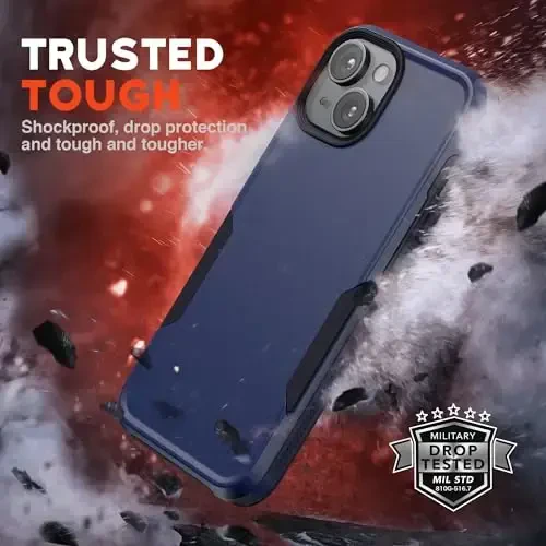 NTG【2023 New Designed for iPhone 15 Case, Heavy-Duty Tough Slim Shockproof [2 Layer Structure][Military Grade Protection] Phone Case for iPhone 15 (6.1 Inch), Cobalt Blue - 2